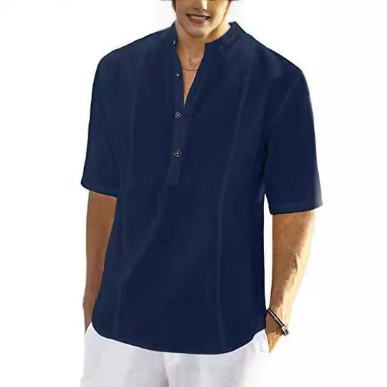 Men's Comfort Casual Linen Shirt Half Sleeve Clothing