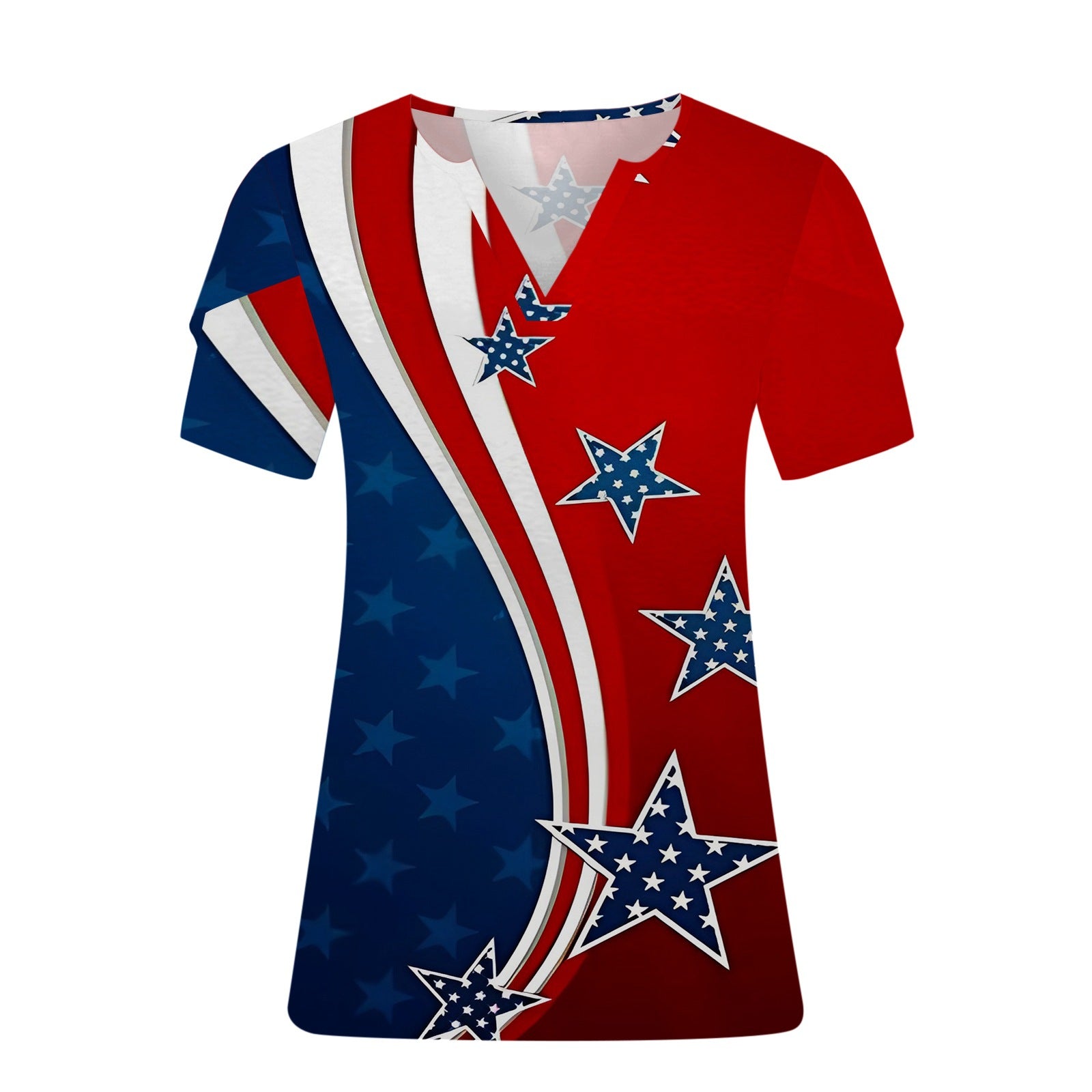 Women's Independence Day Printed Summer Short-sleeved T-shirt Plus Size