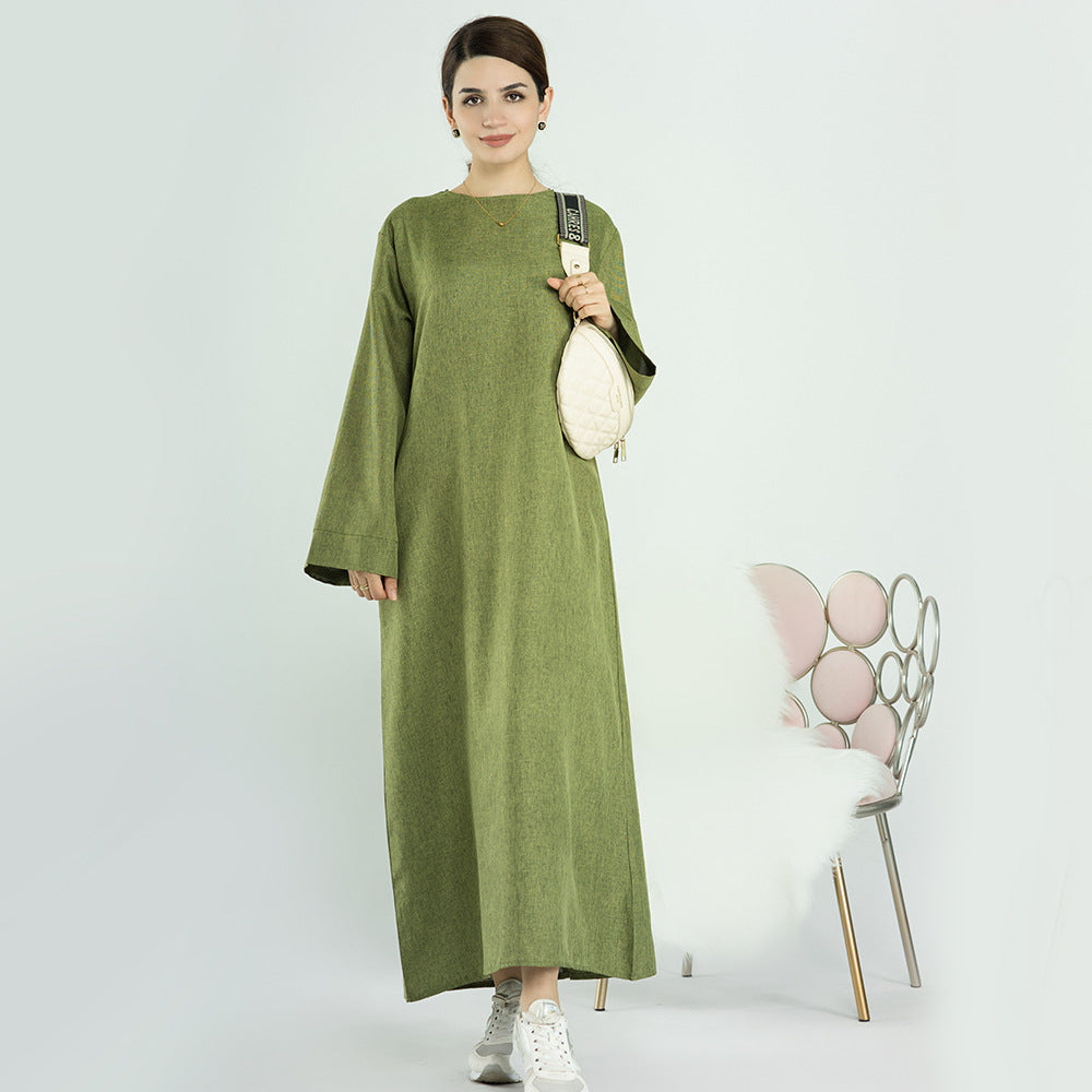 Women's Casual Turkish Solid Color Robe Dresses