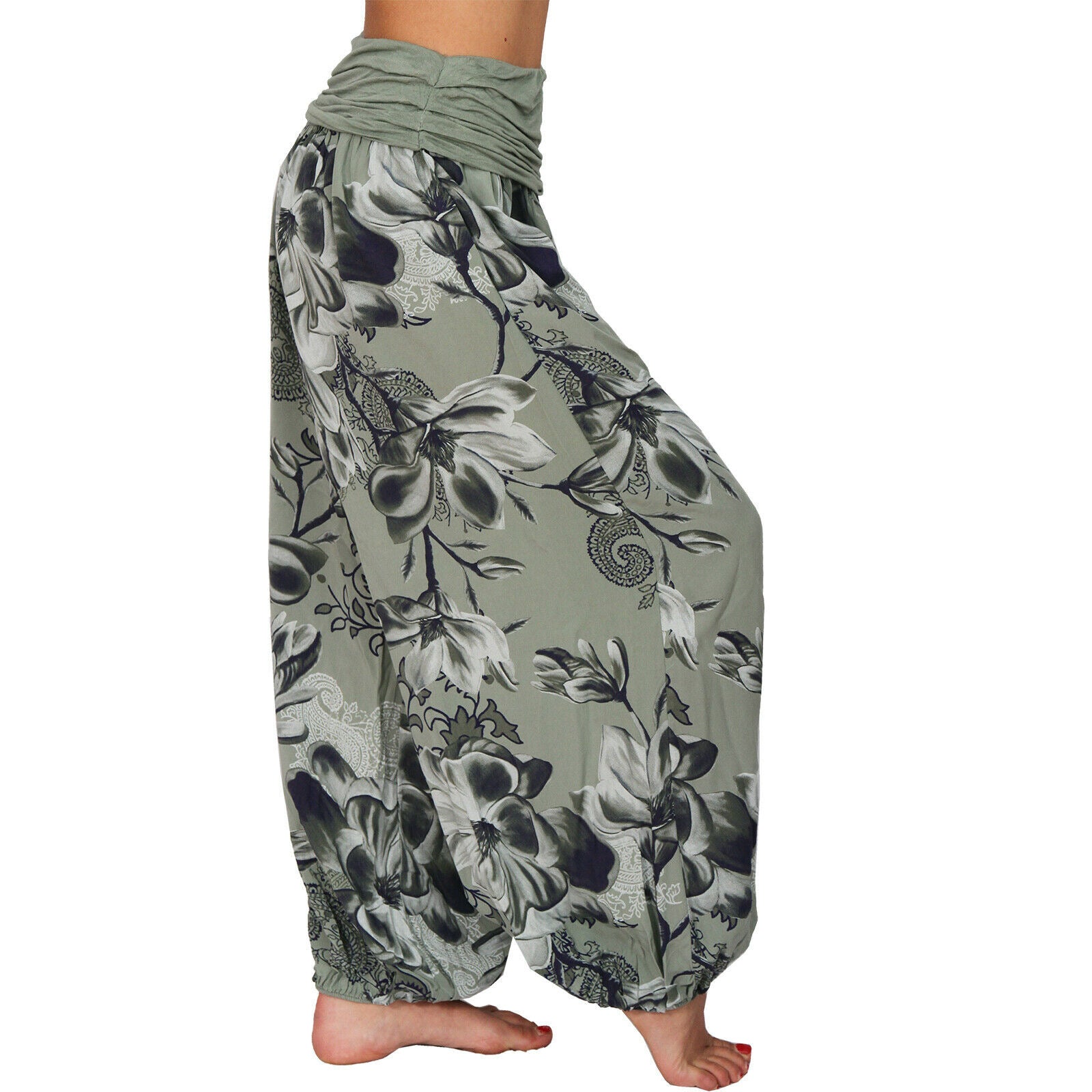 Women's Printed Loose Casual Wide-leg Trousers Pants