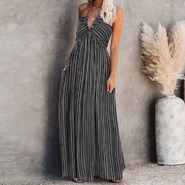 Women's Sling Pocket Long Dress Wrapped Chest Dresses