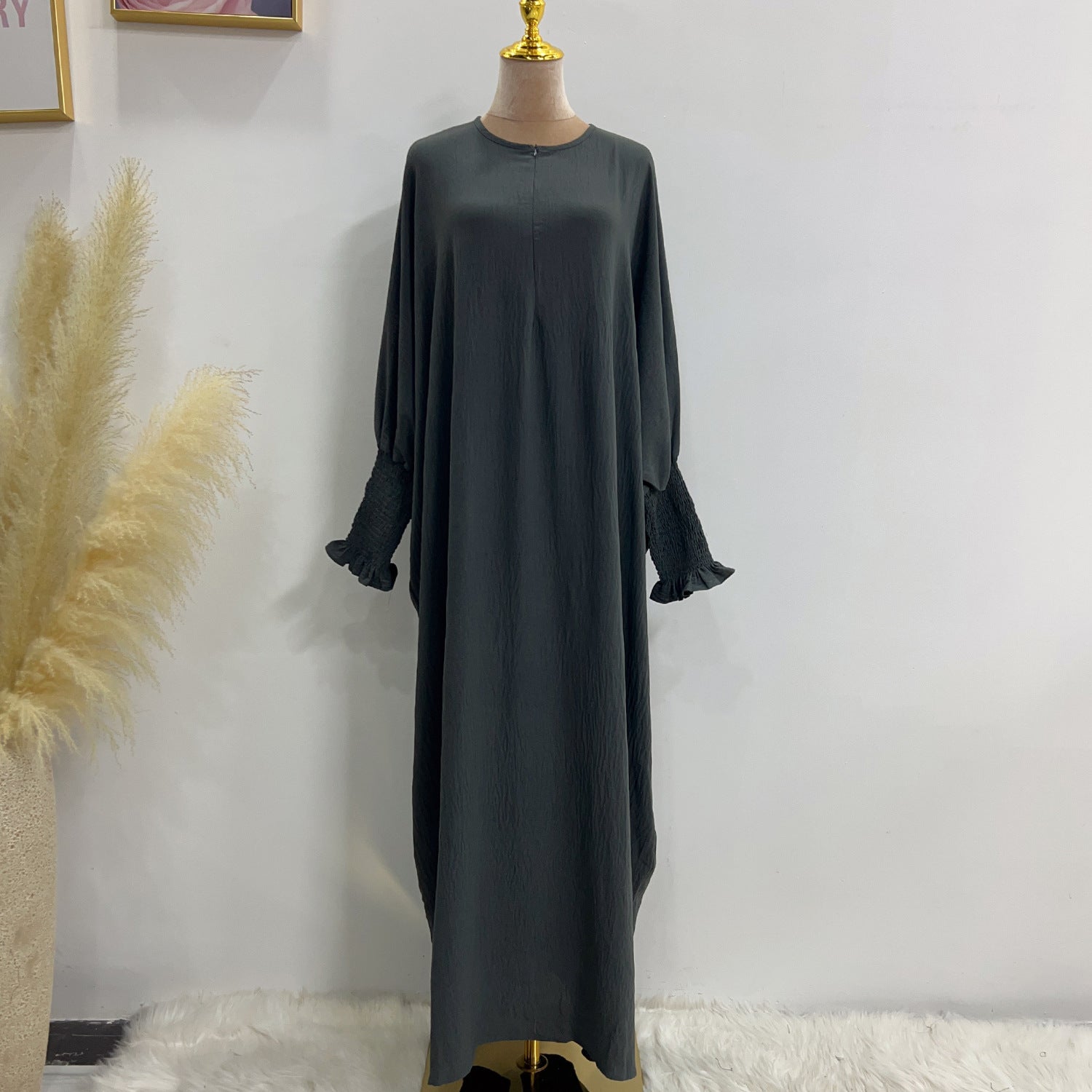Upgraded Turkish Solid Color Batwing Dress Dresses