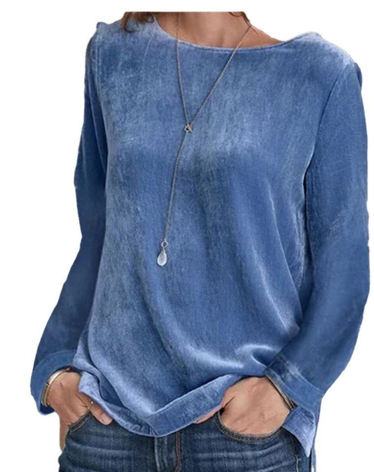 Women's Wear Solid Color Casual Round Neck Sweaters