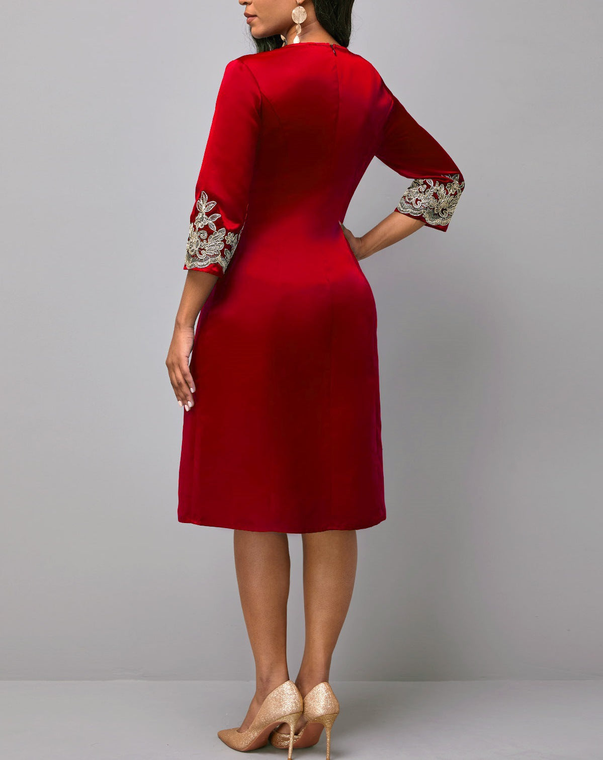 Women's Stitching Commute Slim-fit Party Mesh 3/4 Dresses