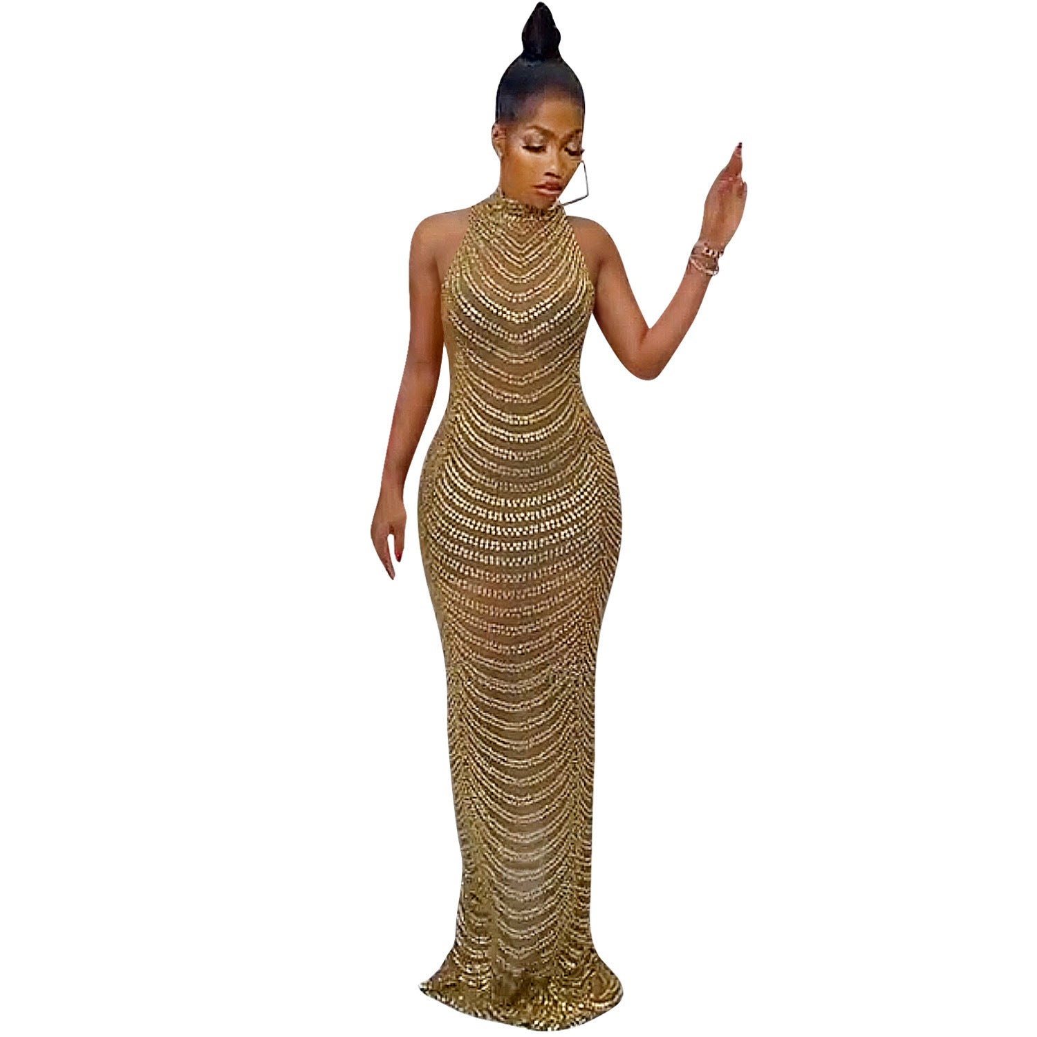 Women's Fashion Sexy Backless Nightclub Party Formal Dresses