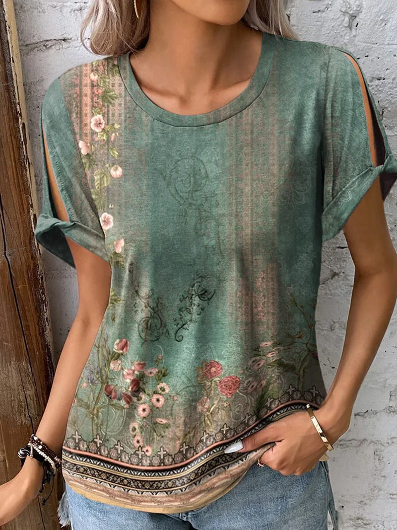 Women's Summer Casual Comfortable Ethnic Style Sleeve Blouses