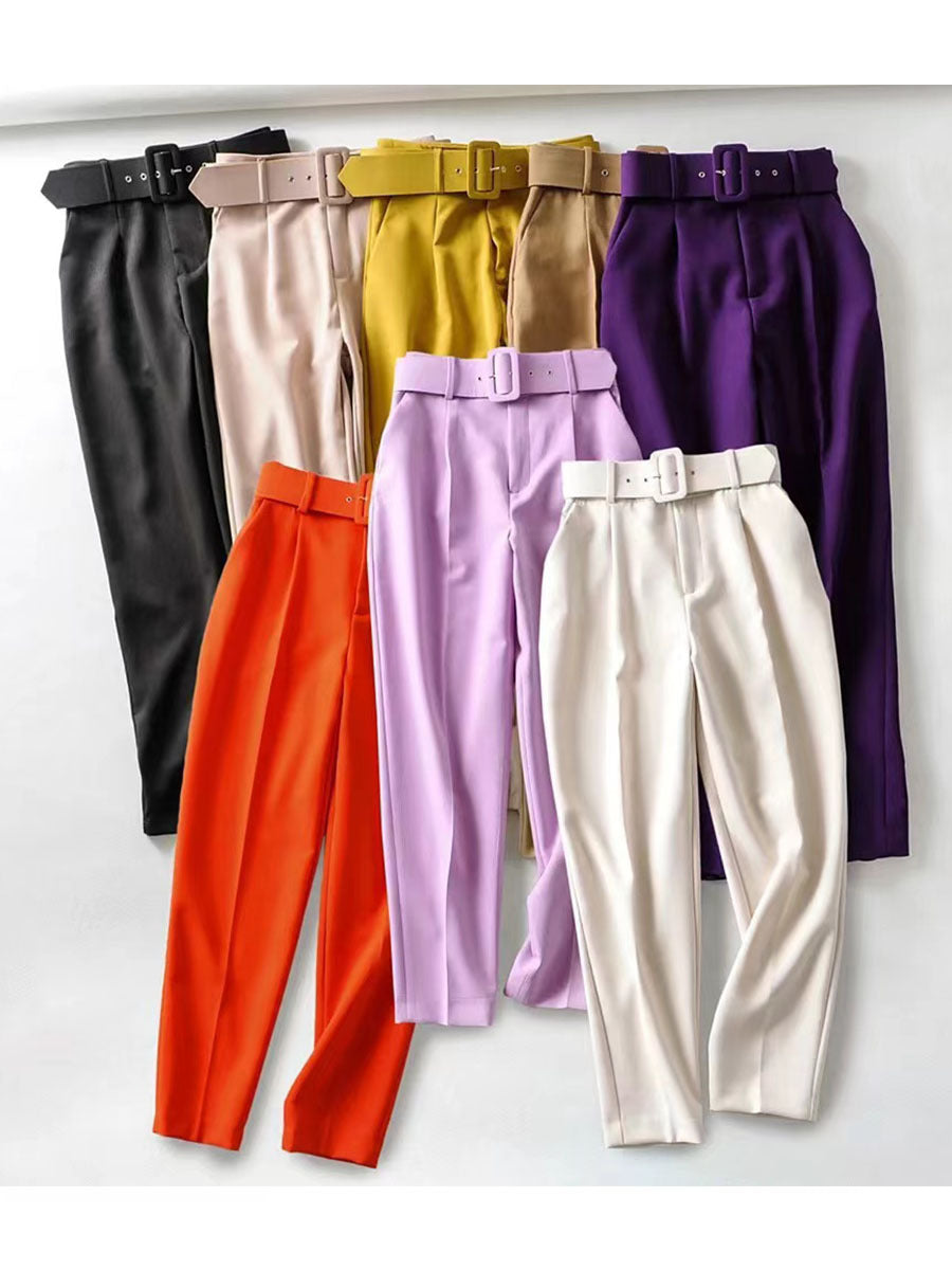 Micro Elastic Slim Fit Figure Flattering Pants