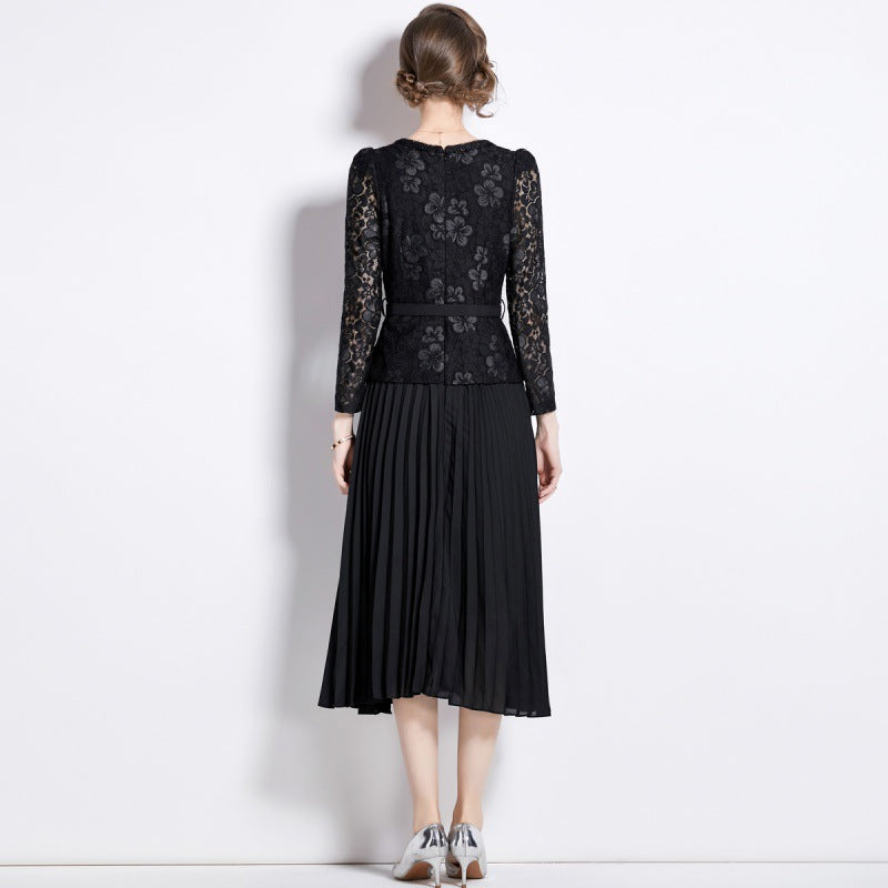 Women's Autumn Dress Light Luxury Slimming Lace Dresses