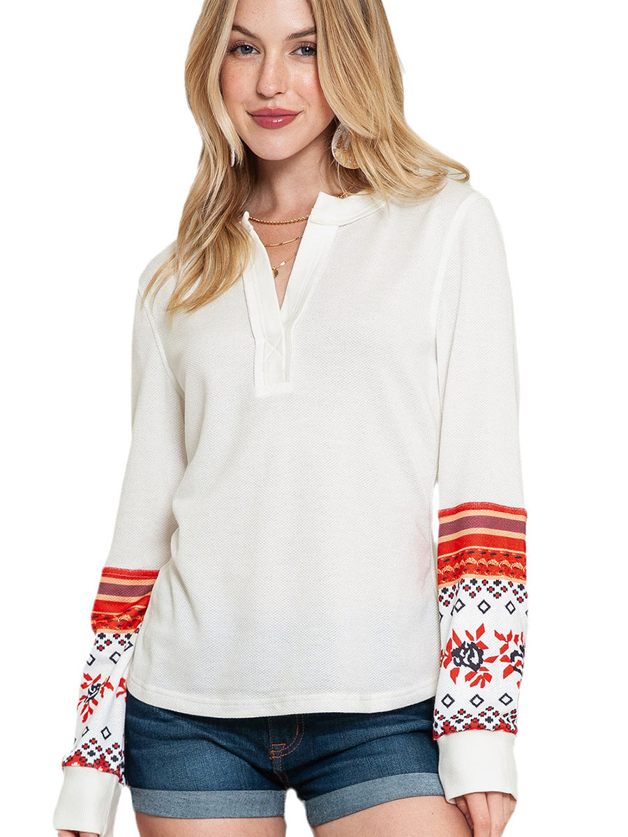 Women's Autumn Long-sleeved Pullover Retro Ethnic Print Sweaters