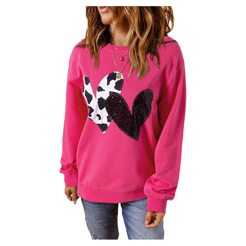 Women's Spring Long Sleeve Pullover Unique Design Sequined Print Sweaters