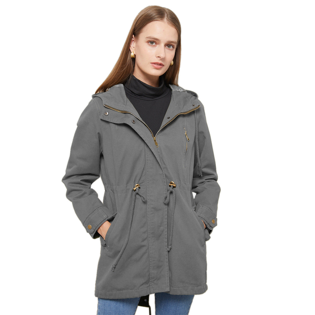 Innovative Women's Anorak Loose Solid Color Coats