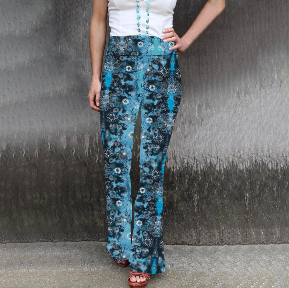 Women's Fashion Printed Tight High Waist Casual Pants