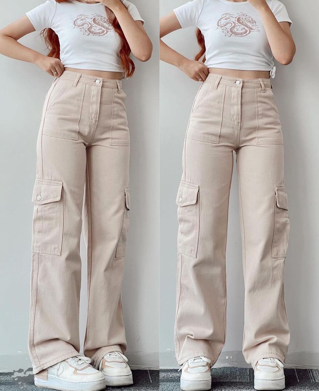 Casual Three-dimensional Pocket Trousers Tight Waist Pants