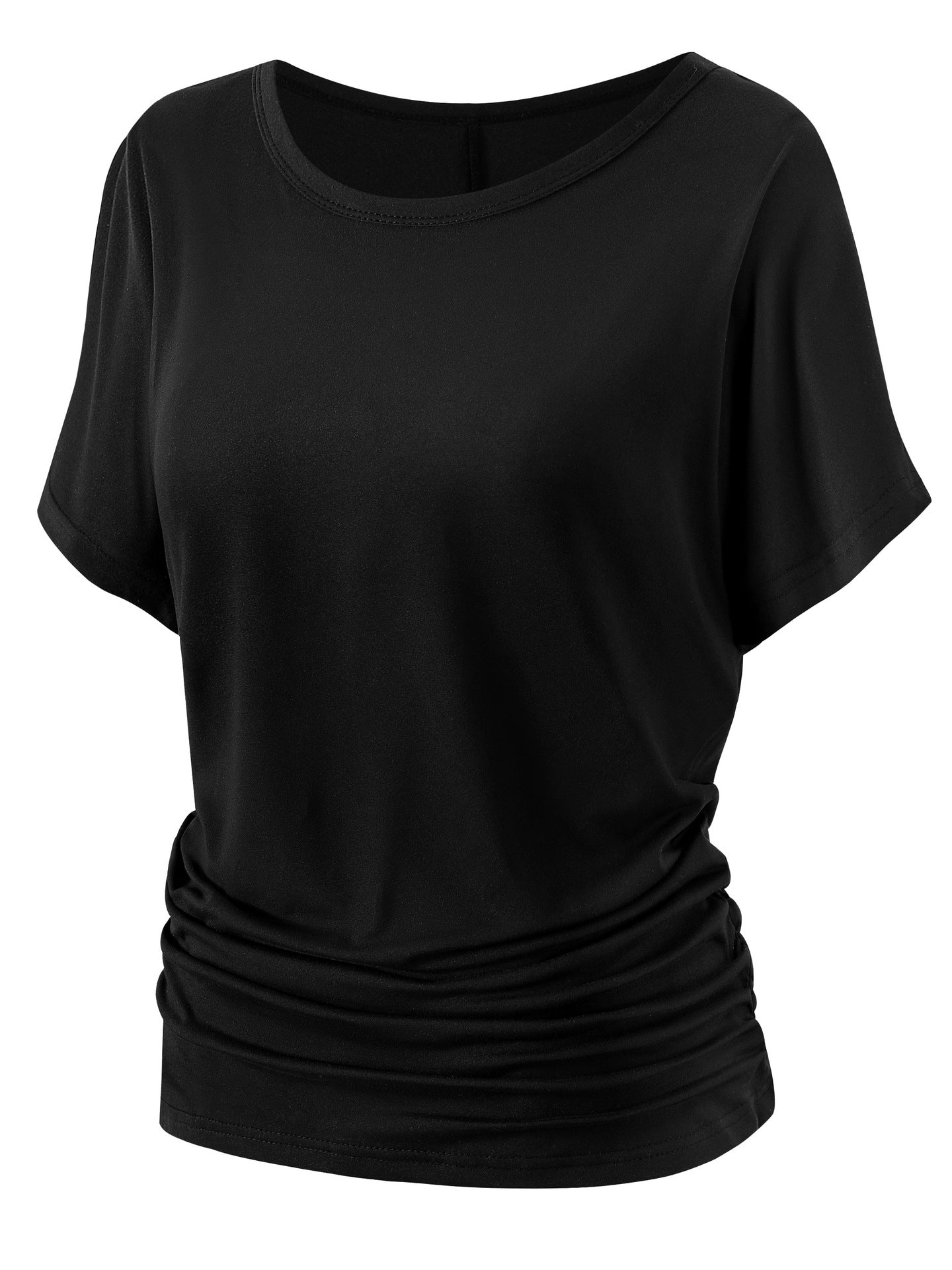 Popular Batwing Sleeve Round Neck T-shirt Blouses