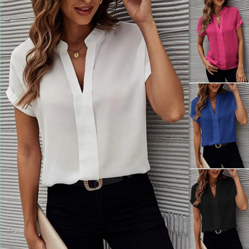 Trendy Summer Sleeve Fashion Casual Shirt Blouses