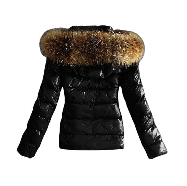 Winter Raccoon Big Fur Collar Fashion Slim Coats