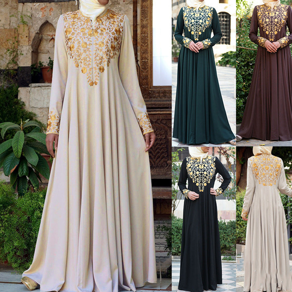 Spring Long Dress Casual Simple Ethnic Dresses