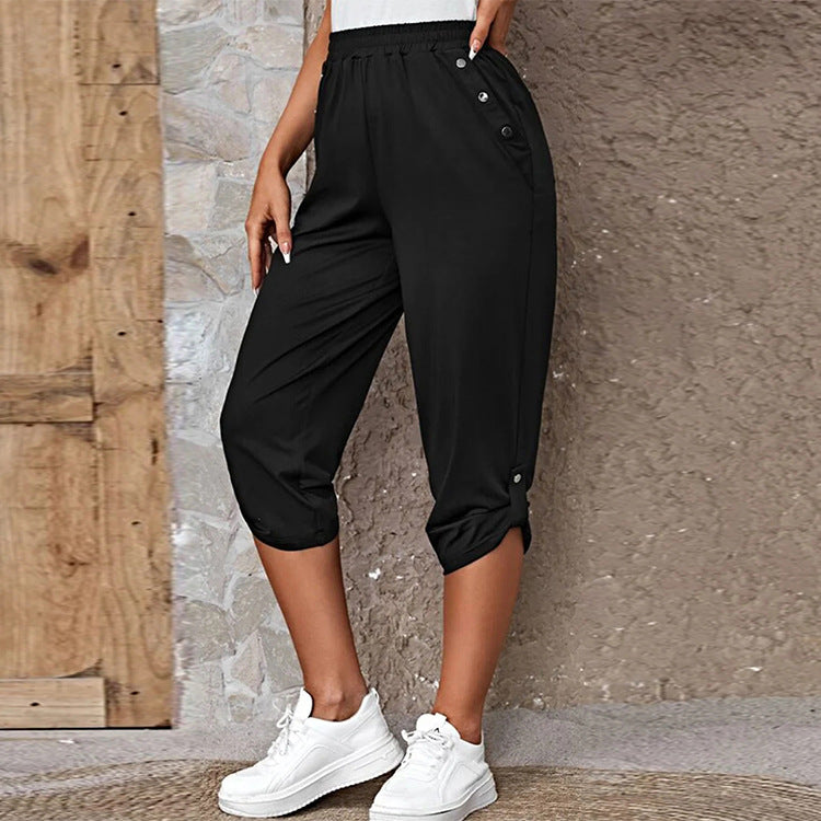 Women's Summer Fashion Casual Cropped Trousers With Pants