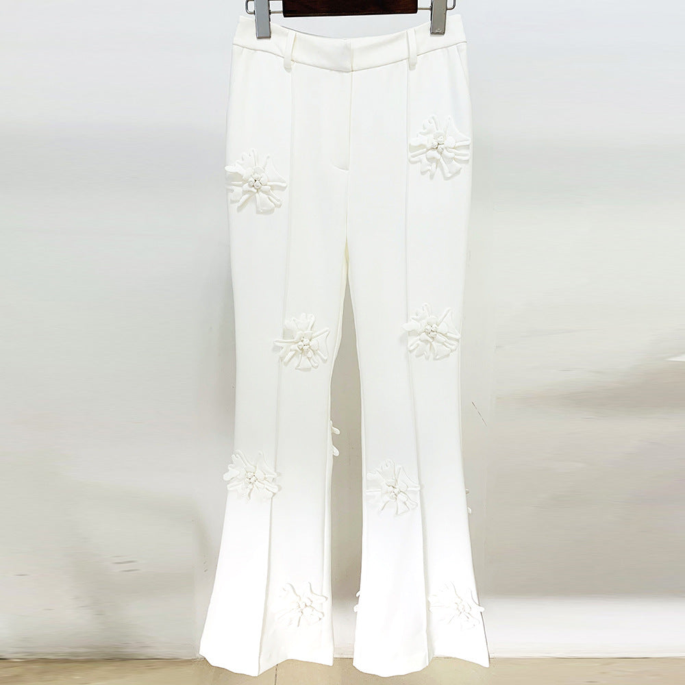 Durable Attractive Fashion Three-dimensional Flower Decoration Pants