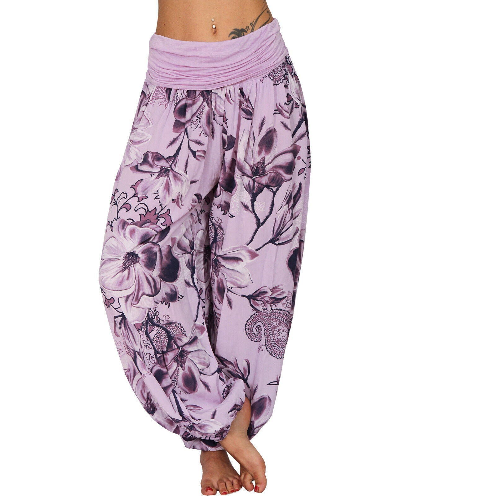 Women's Printed Loose Casual Wide-leg Trousers Pants