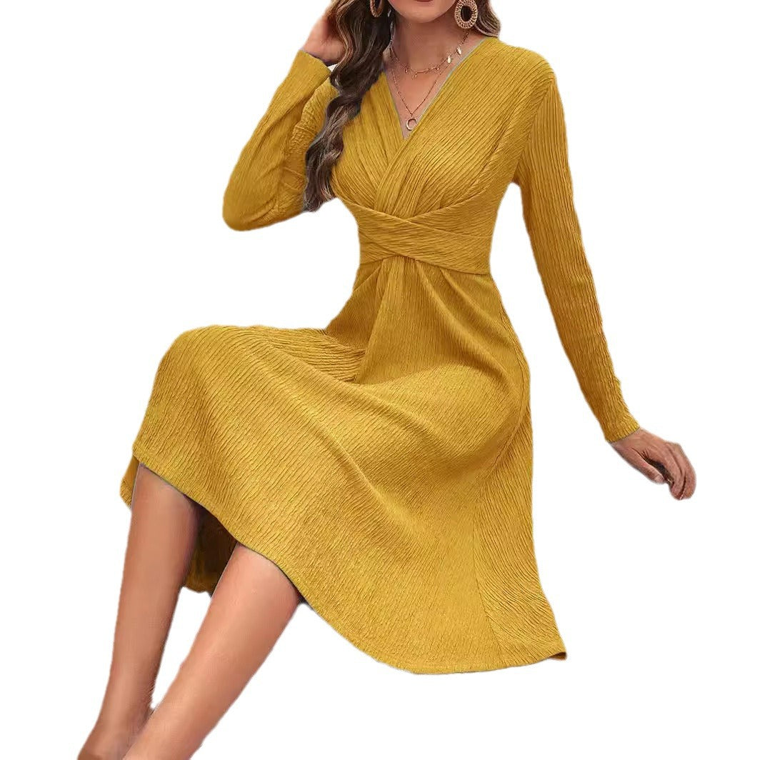 Women's Casual Sexy Solid Color Wide Hem Dresses