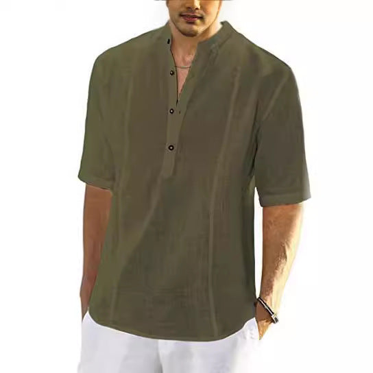 Men's Comfort Casual Linen Shirt Half Sleeve Clothing