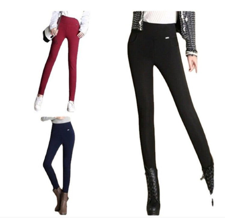 Women's High Waist Outer Wear Elastic Pencil Metal Decoration Leggings