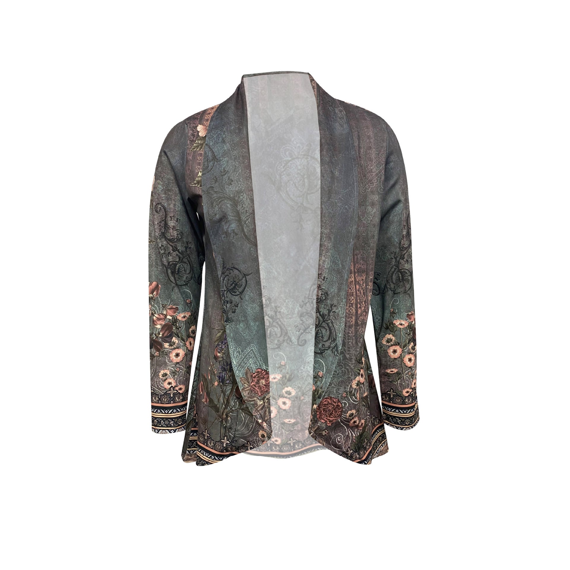 Women's Autumn Long Sleeve Plant Print Lapel Blouses