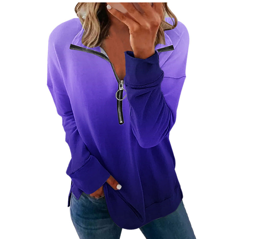 Floral Print Long Sleeve Pullover Female Sweaters