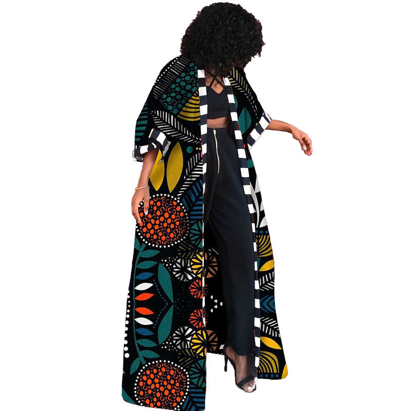 Women's Spring Trench African Ethnic Style Long Coats