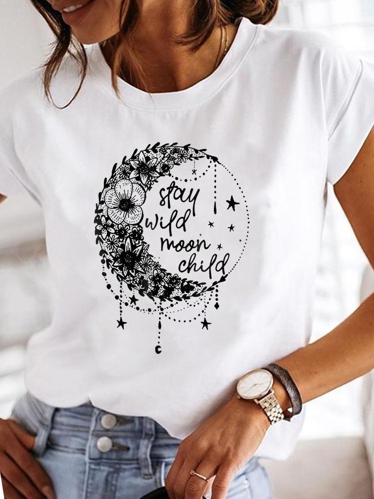 Mother's Day Printed Pattern Round Neck Blouses