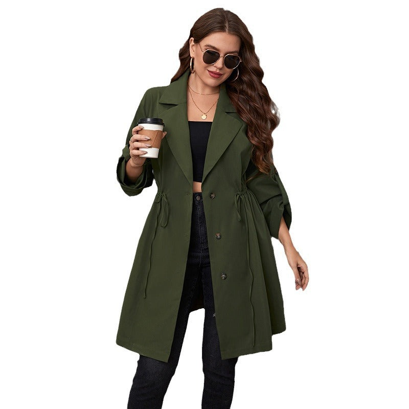 Design Simple Graceful Style Collar Mid-length Coats