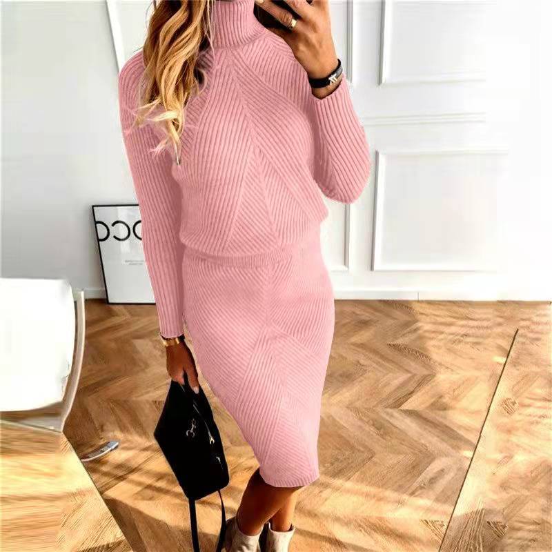 Women's Turtleneck Knitting Solid Color Pullover Sweaters