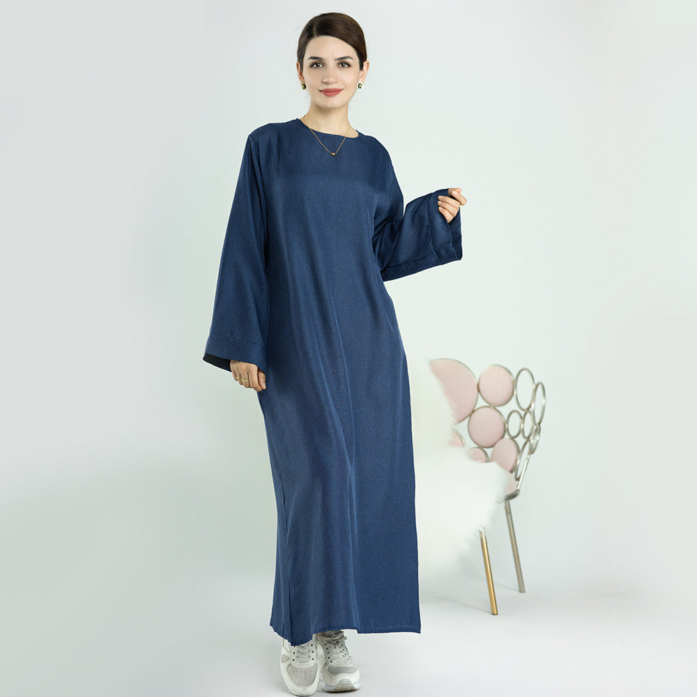 Women's Casual Turkish Solid Color Robe Dresses