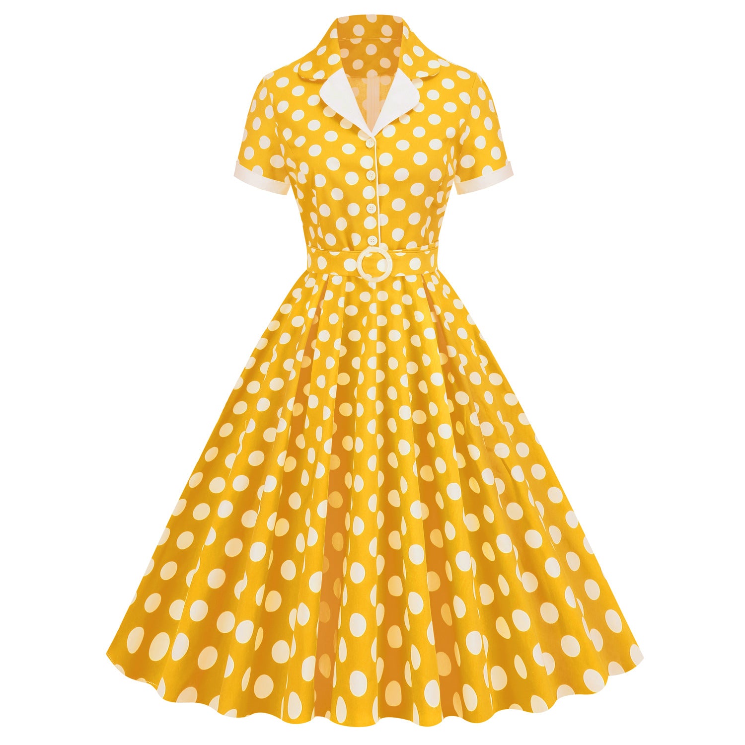 Hepburn Style Vacation Picnic Retro Big Swing Dress Dresses