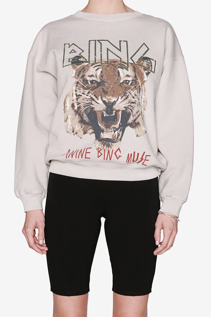 Women's Minority Tiger Head Digital Printing Khaki Sweaters