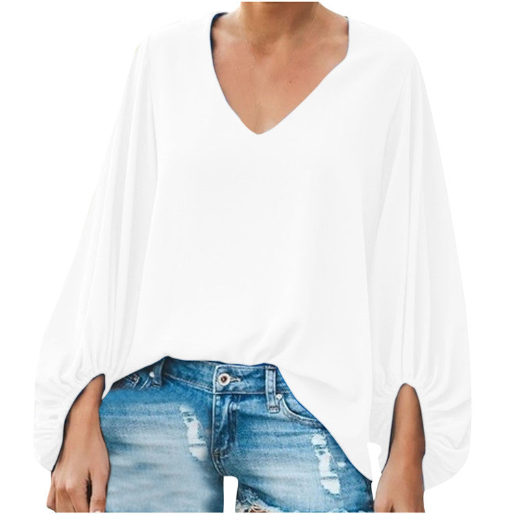 Women's Summer Lantern Sleeve Loose Long For Blouses