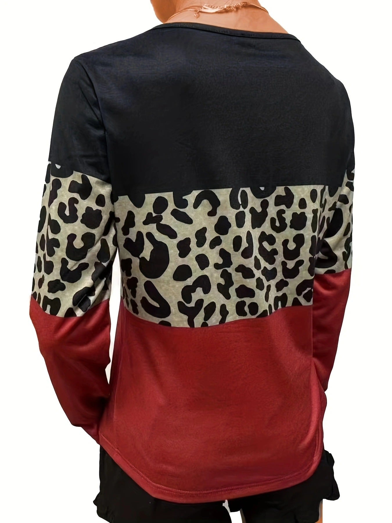 Women's Summer Personalized Leopard Splicing Ladies Blouses