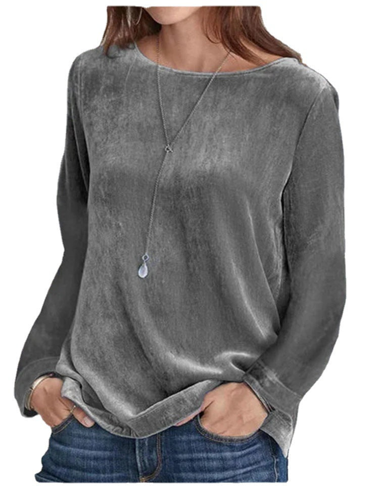 Women's Wear Solid Color Casual Round Neck Sweaters