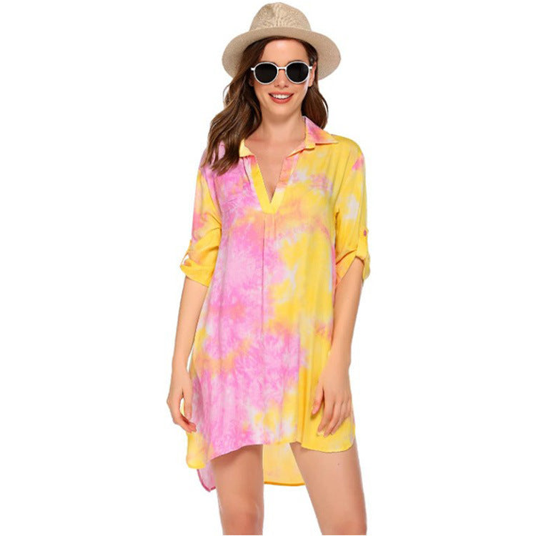 Women's Swimsuit Beach Cover Up Shirt Bikini Blouses