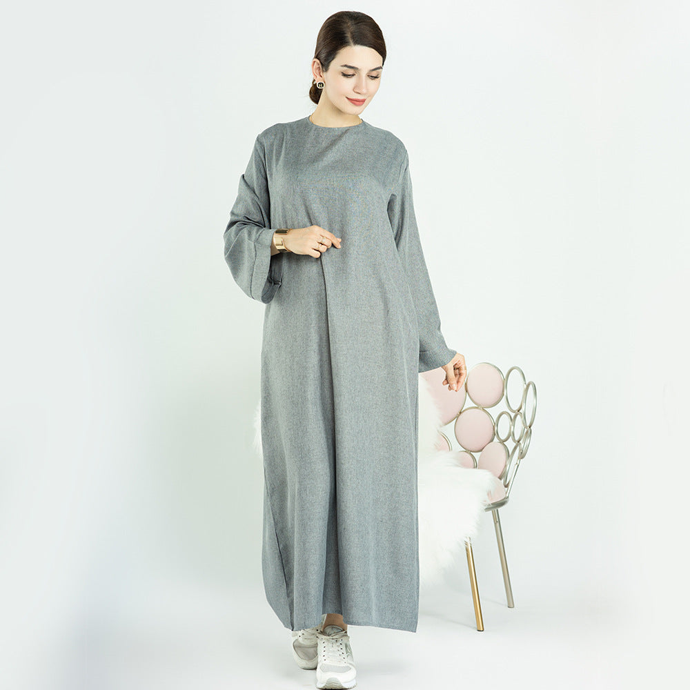 Women's Casual Turkish Solid Color Robe Dresses