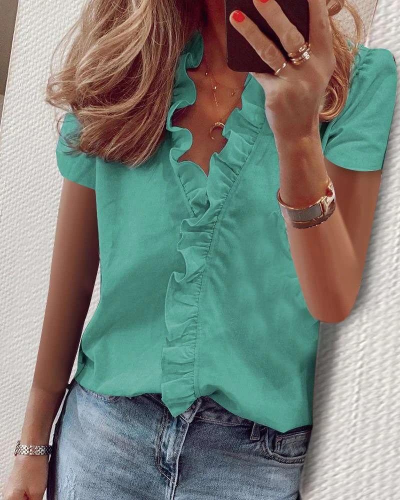 Women's Innovative Charming Long Sleeve Ruffle Blouses