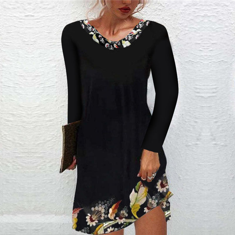 Summer Mid-waist Printed Urban Casual Short-sleeved Dresses