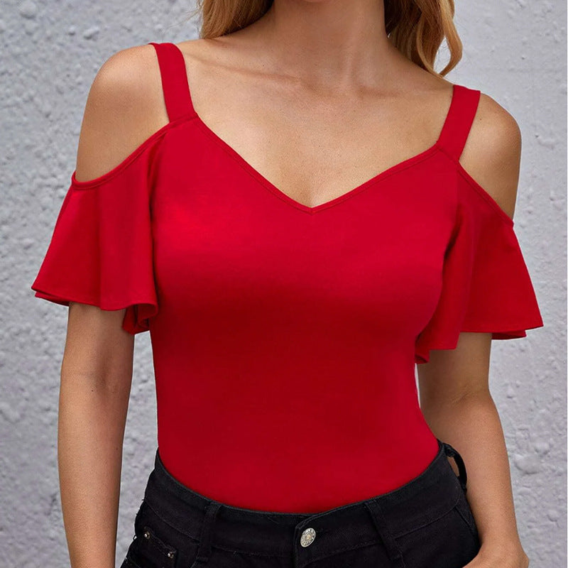 Women's Elegant Ruffled Slim Fit Camisole Casual Blouses