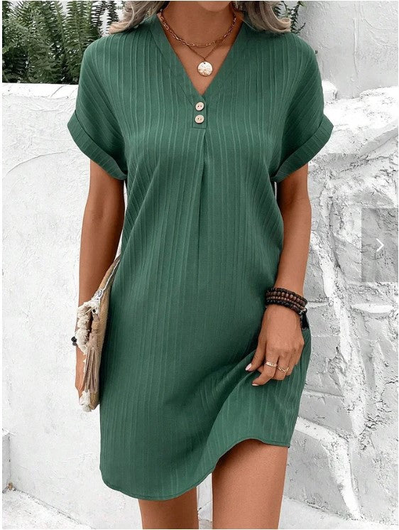 Women's Solid Color Pullover Comfort And Casual Dresses