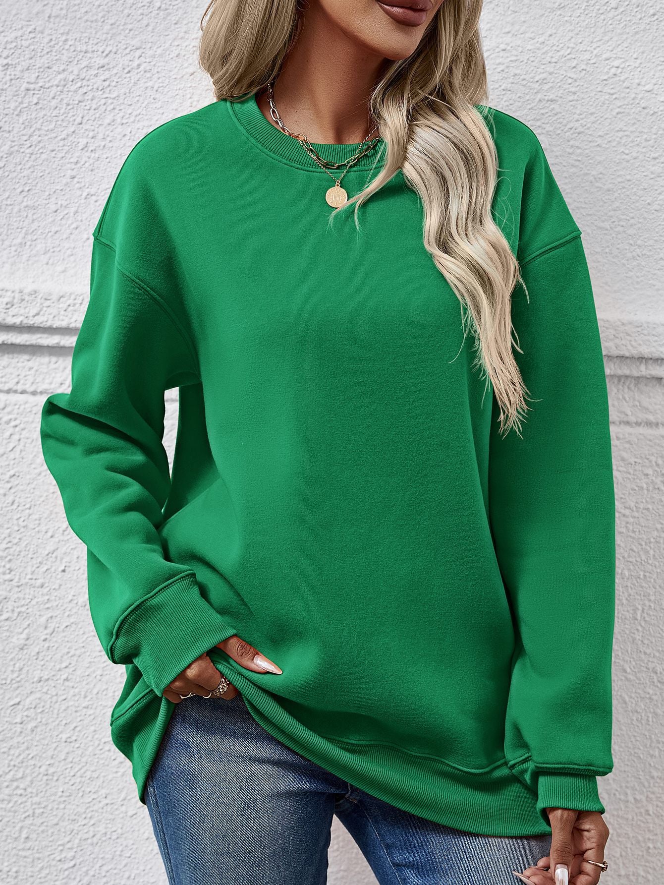 Women's Round Neck Long Sleeve Casual Loose Sweaters