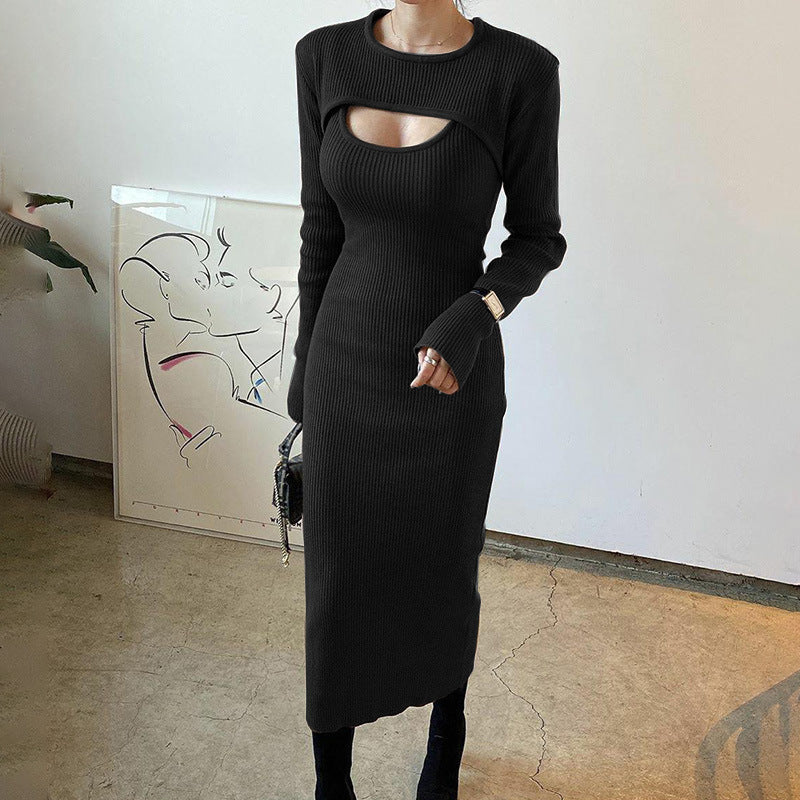 Women's Cutout Shawl Slim Fit Slit Suspender Dress Dresses