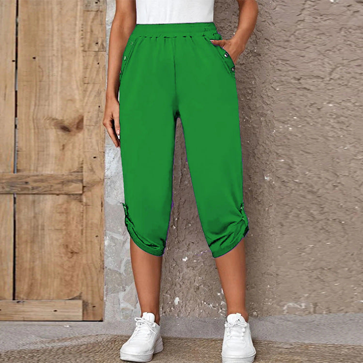 Women's Summer Fashion Casual Cropped Trousers With Pants