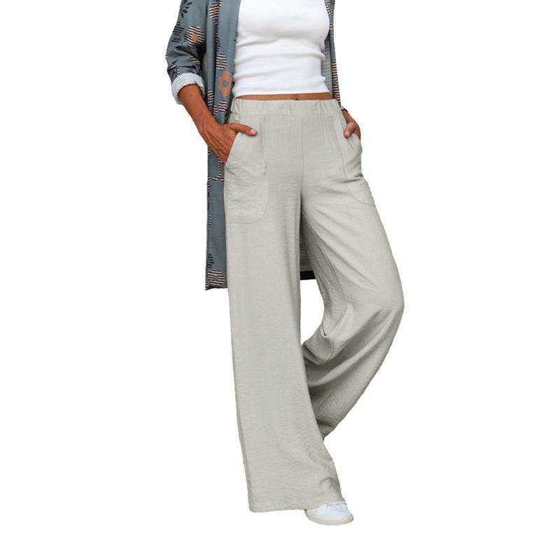 Women's Large Draping Casual Pure Color Elastic Pants