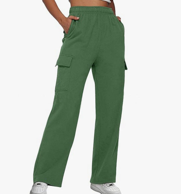 Women's Sports Trousers High Waist Slimming Straight Pants